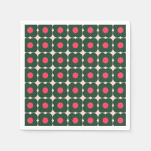 Niedlich Retro Pop Blume Muster Grün Rosa Weihnach