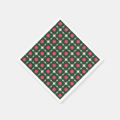 Niedlich Retro Pop Blume Muster Grün Rosa Weihnach Serviette (Ecke)