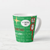 Niedlich Retro Red Green Custom Christmas Cat Milchtasse (Rechte Ecke)