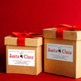 Niedlich Retro Red Santa Claus Desk Weihnachtslief Rechteckiger Aufkleber