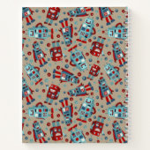 Niedlich Retro Robots Personalisierte Sci-Fi Notizblock (Rückseite)