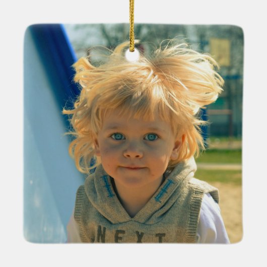 Niedlich Retro Robots Personalisiertes Sci-Fi-Foto Keramikornament (Rückseite)