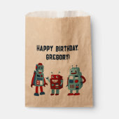 Niedlich Retro Robots Sci-Fi Boys Geburtstag Geschenktütchen (Vorderseite)