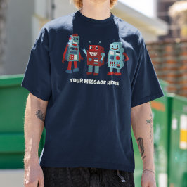 Niedlich Retro Robots - SciFi-Funktion für benutze T-Shirt