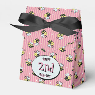 Niedlich Retro Rosa Gestreifte Hummel Geburtstag Geschenkschachtel