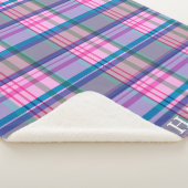 Niedlich Retro Rosa Kariertes Muster Personalisier Sherpadecke (3/4)