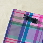 Niedlich Retro Rosa Kariertes Muster Personalisier Strandtuch (Beispiel)