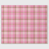 Niedlich Retro Rosa Kariertes Tartan Muster Geschenkpapier (Flach)