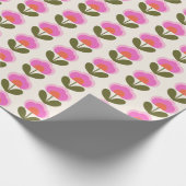 Niedlich Retro Rosa Skandinavien Blume Art Muster Geschenkpapier (Ecke)