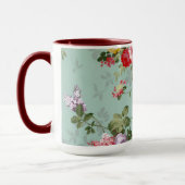 Niedlich Retro Rose Tapete Schönes Blumenmuster Vi Tasse (Links)