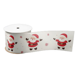 Niedlich Retro Santa Christmas Satinband
