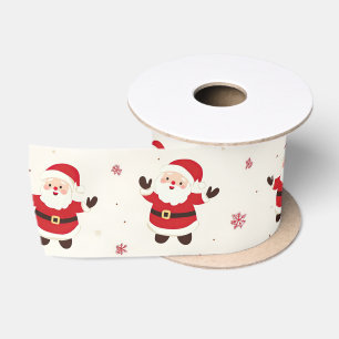 Niedlich Retro Santa Christmas Satinband