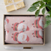 Niedlich Retro Santa Pink Weihnachts-Tissue Paper Seidenpapier (Geschenk)