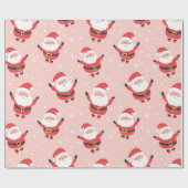 Niedlich Retro Santa Pink Weihnachtswackelpapier Geschenkpapier (Flach)