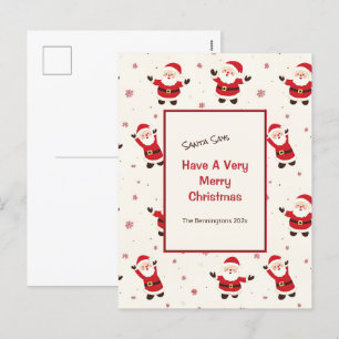 Niedlich Retro Santa Weihnachten Postkarte