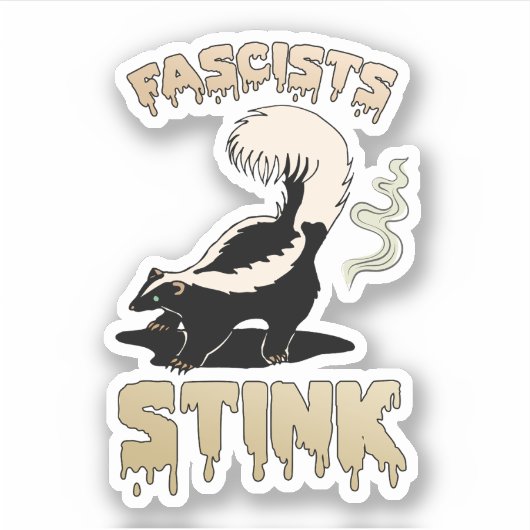 Niedlich Retro Skunk - Faschisten stink Aufkleber (Vorderseite)