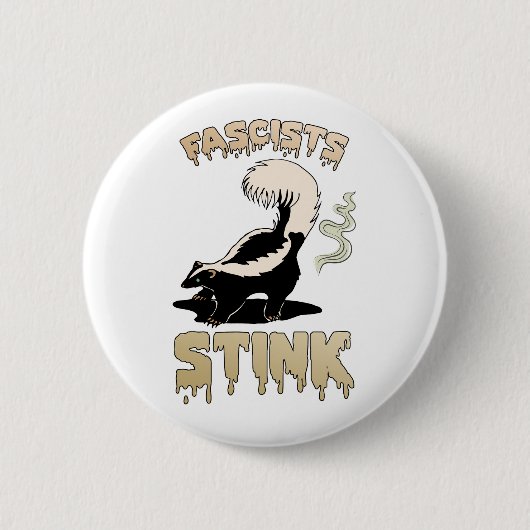 Niedlich Retro Skunk - Faschisten stink Button (Vorderseite)