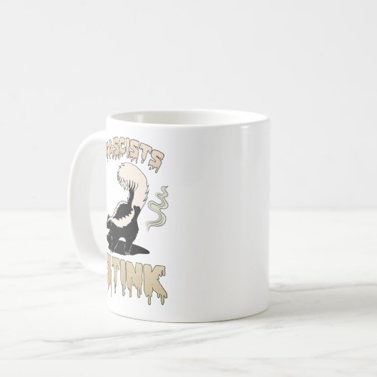 Niedlich Retro Skunk - Faschisten stink Kaffeetasse (Vorderseite Links)