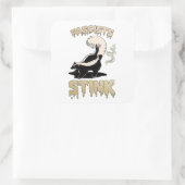 Niedlich Retro Skunk - Faschisten stink Quadratischer Aufkleber (Tasche)