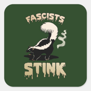 Niedlich Retro Skunk - Faschisten stink Quadratischer Aufkleber