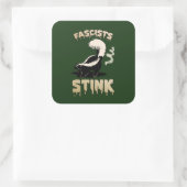 Niedlich Retro Skunk - Faschisten stink Quadratischer Aufkleber (Tasche)