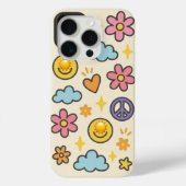 Niedlich Retro Smiley & Peace Case-Mate iPhone Hülle (Rückseite)