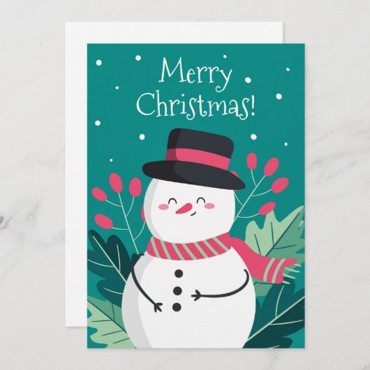 Niedlich Retro Snowman Frohe Weihnachten (Vorne/Hinten)