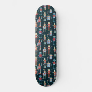 Niedlich Retro Style Robots der 50er Jahre Skateboard