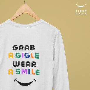 Niedlich Retro Typografie Giggle & Smile Einfach g T-Shirt