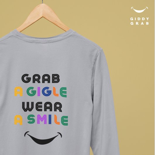 Niedlich Retro Typografie Giggle & Smile Einfach g T-Shirt