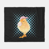 Niedlich Retro Vibes Chick Blasing Bubblegum Black Fleecedecke (Vorderseite (Horizontal))