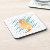 Niedlich Retro Vibes Chick Blasing Bubblegum White Getränkeuntersetzer (Linke Seite)