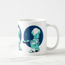 Niedlich Retro Vintag Blue Boy Koch Cook Baker Kaffeetasse