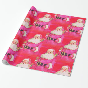Niedlich Retro Vintag Pink Weihnachten Weihnachten Geschenkpapier
