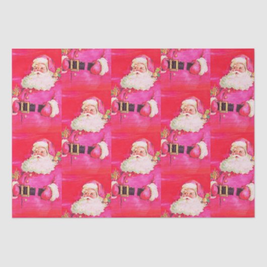 Niedlich Retro Vintag Pink Weihnachten Weihnachten Seidenpapier (Vorderseite)