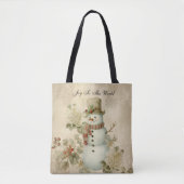 Niedlich Retro Vintag Snowman Tasche (Vorderseite)