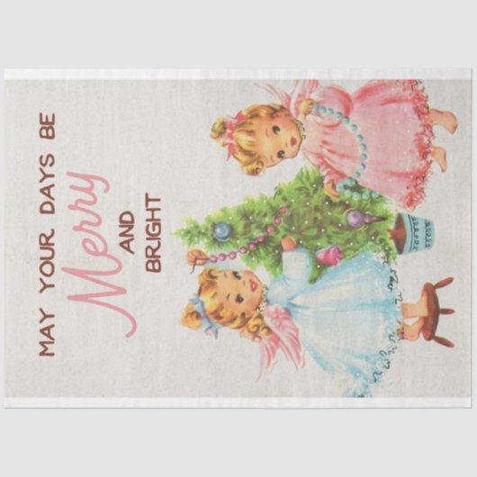 Niedlich Retro Vintage Seidenpapier (Vorderseite)