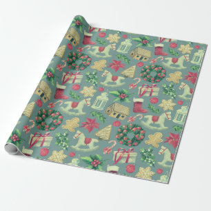 Niedlich Retro-Weihnachten Geschenkpapier