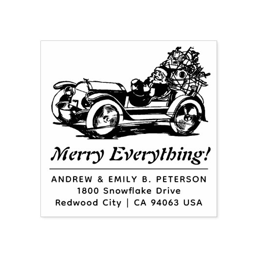 Niedlich Retro Weihnachten Weihnachten Weihnachtsf Gummistempel (Prägung)