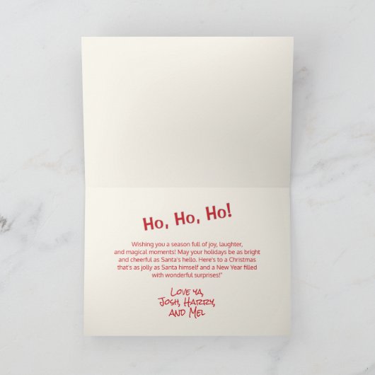 Niedlich Retro Weihnachten Weihnachtskarte (Innenseite)