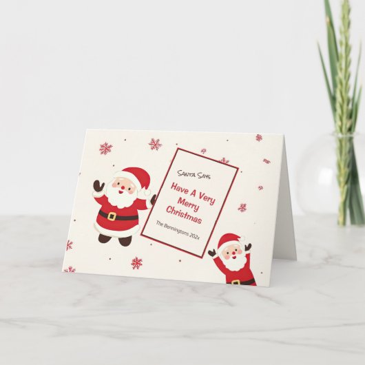 Niedlich Retro Weihnachten Weihnachtskarte (Vorderseite)