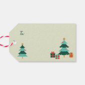 Niedlich Retro Weihnachten Weihnachtsmann anpassba Geschenkanhänger (Rückseite Horizontal)