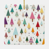 Niedlich Retro Weihnachtsbaum Keramikornament (Rückseite)