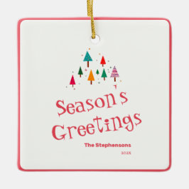 Niedlich Retro Weihnachtsbaum Keramikornament