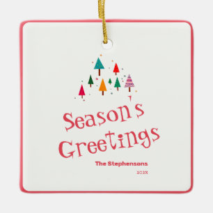 Niedlich Retro Weihnachtsbaum Keramikornament
