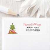 Niedlich Retro Weihnachtsbaum Rücksendeadresse (Insitu)