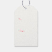 Niedlich Retro Weihnachtsbäume Rosa Feiertag Geschenkanhänger (Rückseite)