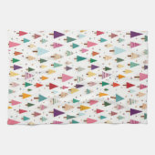 Niedlich Retro Weihnachtsbaumen Geschirrtuch (Horizontal)