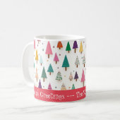 Niedlich Retro Weihnachtsbaumen Kaffeetasse (Vorderseite Links)
