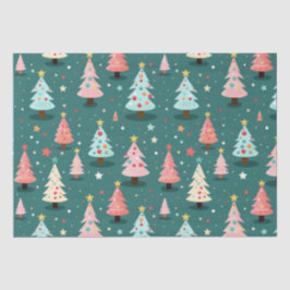 Niedlich Retro Weihnachtsbaumen Seidenpapier